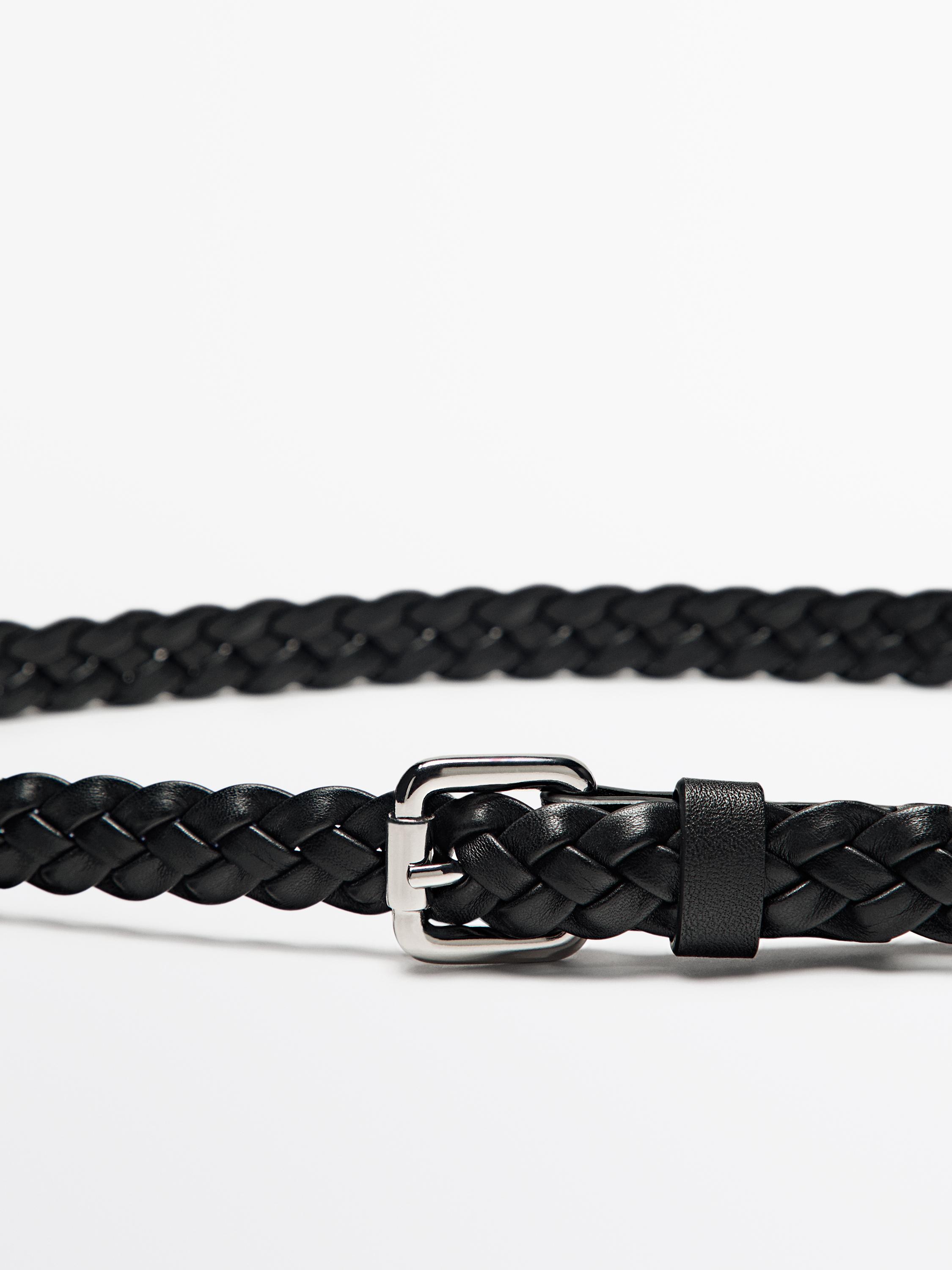 Braided nappa leather belt